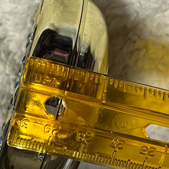 PARTYLITE Brass Travel Candle Holder Tea Light Blue Enamel Jeweled Magnetic Lid - Picture 12 of 12